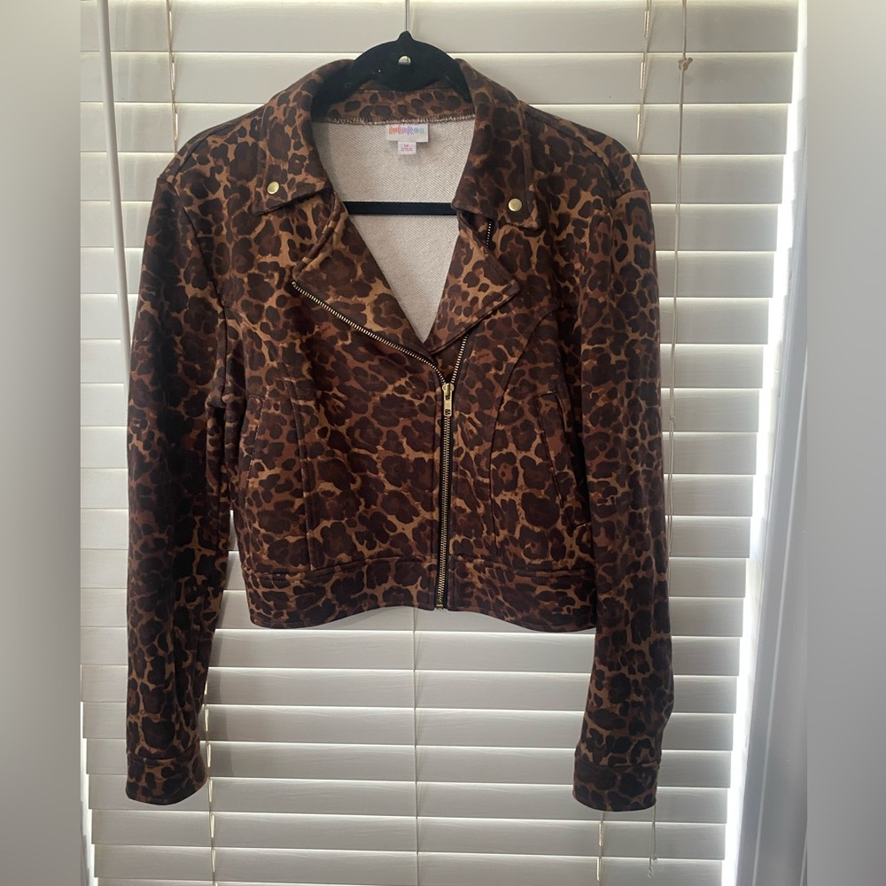 Accepting offers- LuLaRoe Leopard Print Jacket - Brown and Black